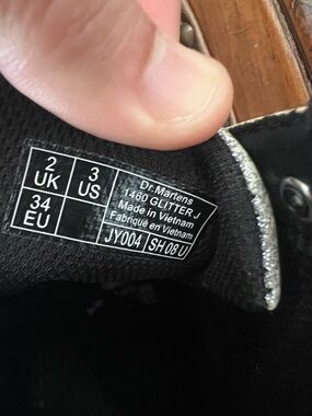 Dr. Martens Black 🌈 rainbow Ankle Boot with Silver Glitter Trim